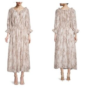 ELIE TAHARI
Snakeskin-Print Silk 100% Maxi Dress size S New with tag